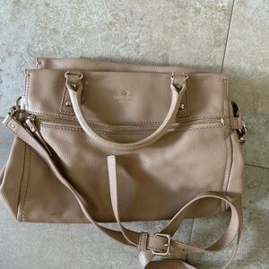 Kate Spade Leather Satchel - Beige Tan Cream